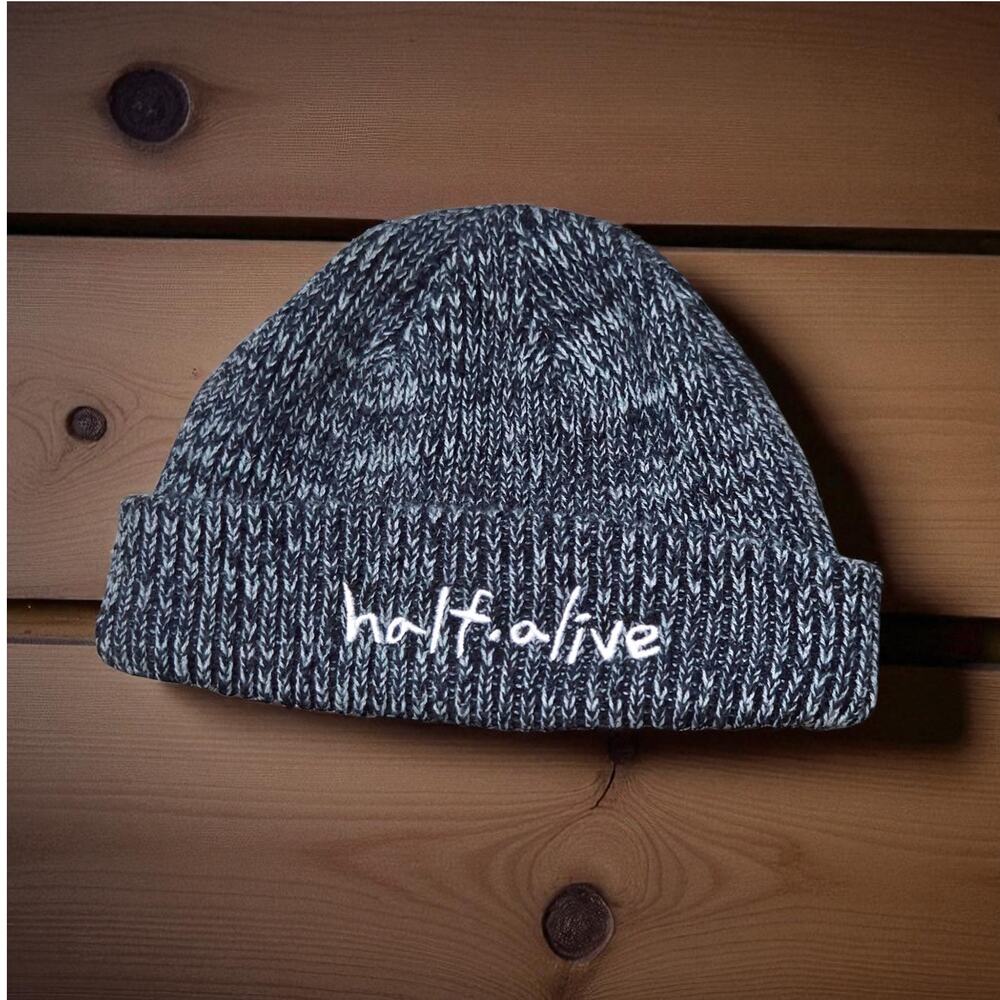 Big Accessories  Half Alive Embroidered Unisex Beanie Sweater Knit Hat Winter